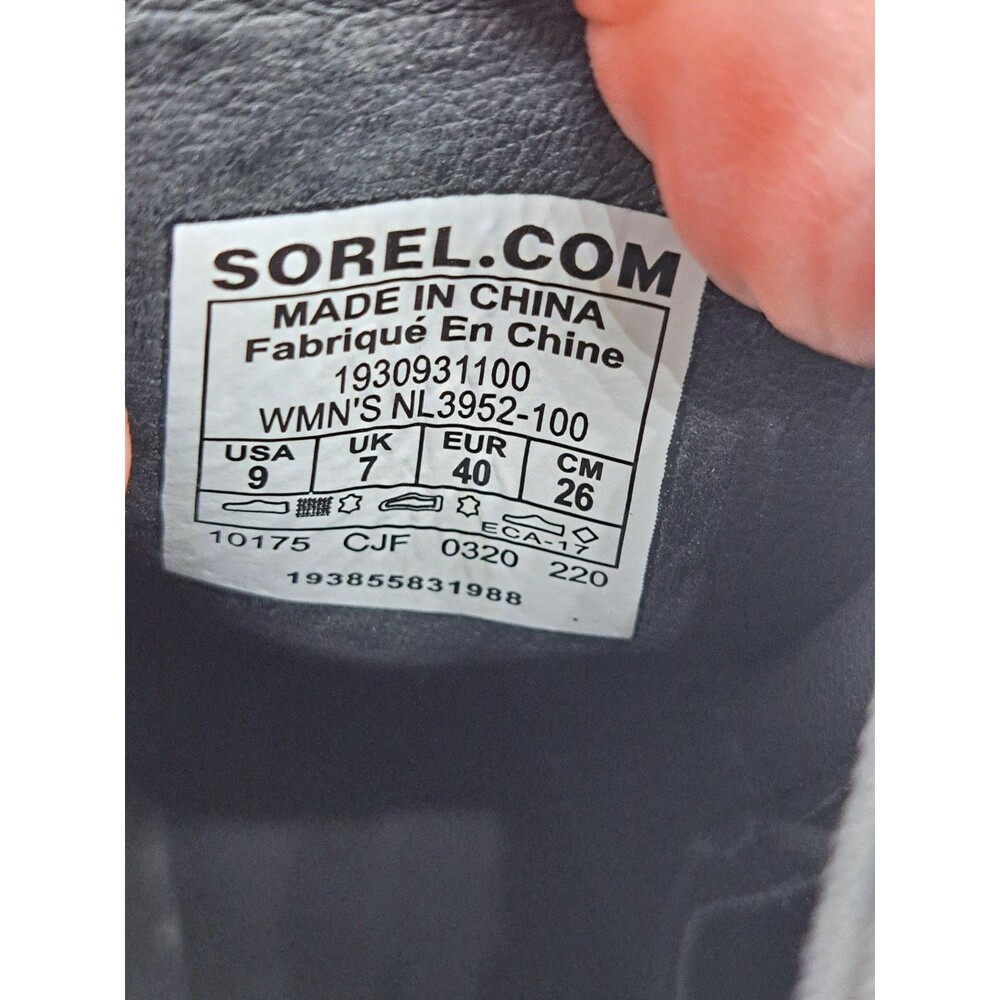 SOREL Joan Uptown Chelsea Wedge Boot White Size 8 Women Leather Black NL3952-100 - Picture 6 of 9